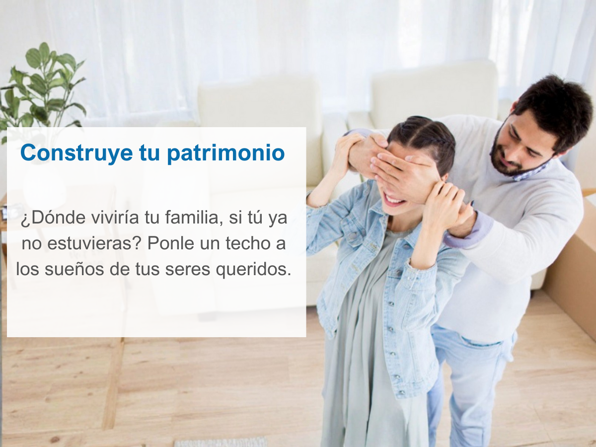 una pareja enamorada donde el masculino le tapa los ojos a la mujeres una casa linda moderna construye un patrimonio